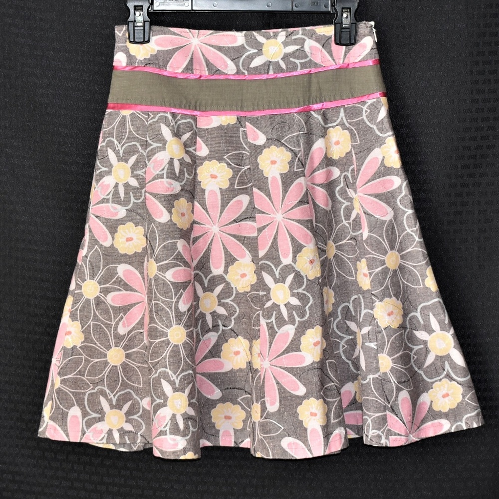 Floral midi flare skirt